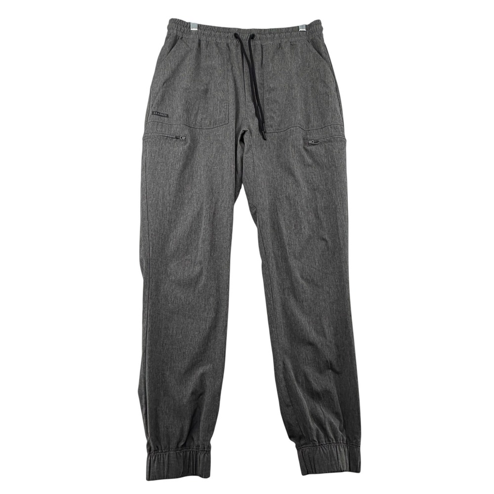 Jaanuu Scrub Joggers Mens Medium Gray Heathered Cargo Pockets Drawstring J85002
